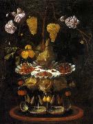 Juan de Espinosa Still-Life with a Shell Fountain, Fruit and Flowers oil painting on canvas